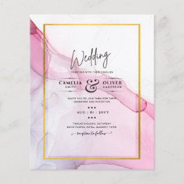 Leah G PINK Lila Tinte Abstrakt Wedding INVITE Flyer