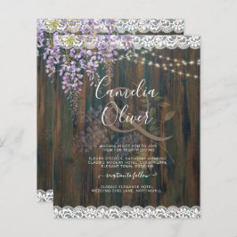 Leah G Rustic WISTERIA Lace Floral Wedding INVITE