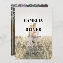 Leah G Rustic WISTERIA Lace Floral Wedding INVITE Einladung