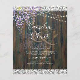 Leah G Rustic WISTERIA Lace Floral Wedding INVITE Flyer