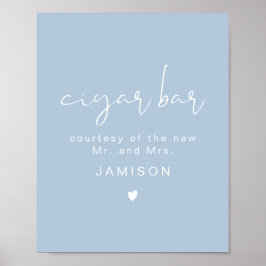 LEAH Lebendes Pastel Dusty Blue Wedding Cigar Bar Poster