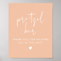 LEAH Lebendes Pastel Orange Pretzel Bar Table Sign