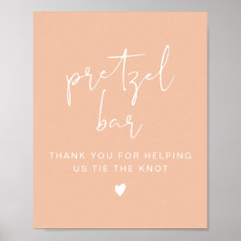 LEAH Lebendes Pastel Orange Pretzel Bar Table Sign Poster