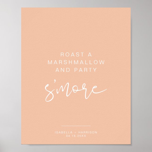 LEAH Lebendes Pastel Orange Spring S'mores Bar Sig Poster (Vorne)