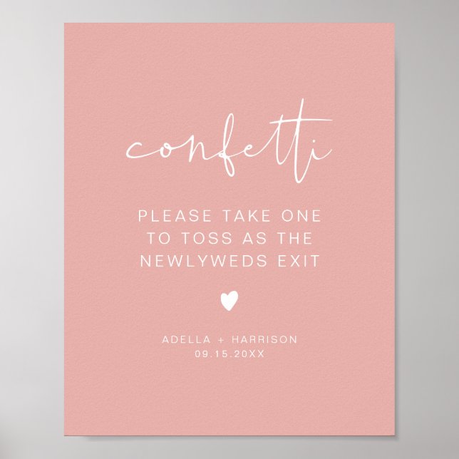 LEAH Lebendes Pastel Pink Spring Confetti Toss Zei Poster (Vorne)