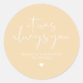 LEAH Lebendige Pastellgelb Immer Gastgeschenk Hoch Runder Aufkleber