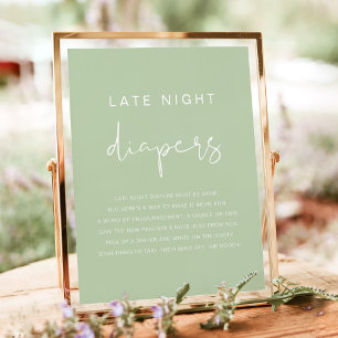 LEAH Lebendige Pastellgrün-Late-Night-Windel-Spiel Poster