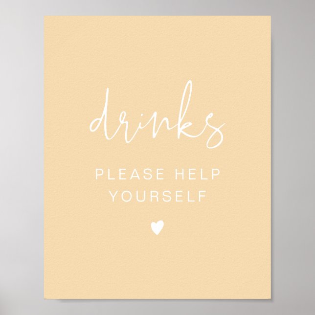 LEAH Lebhafte Frühlingspastel Gelbe Getränke Bar Poster (Vorne)