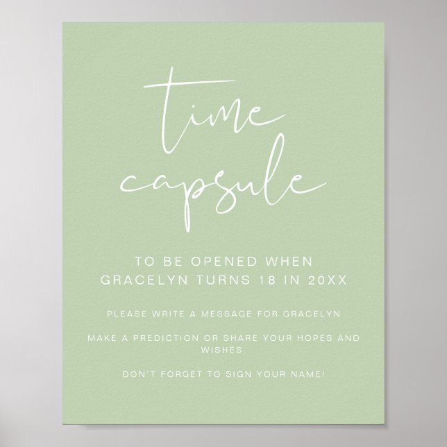 LEAH Lebhafte Green Baby Shower Time Kapsel Poster (Vorne)