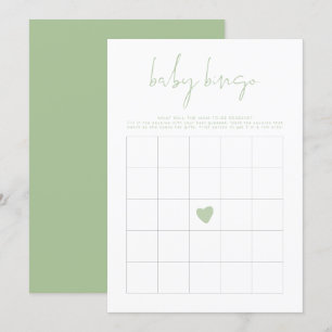 LEAH Lebhaftes Pastel Green Baby Shower Bingo Game Einladung