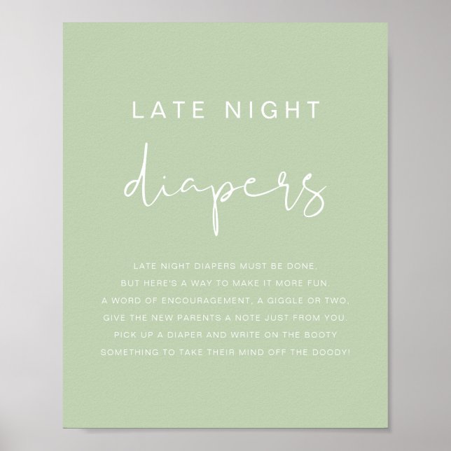 LEAH Lebhaftes Pastel Green Spate Night Diapers Ga Poster (Vorne)