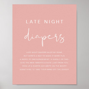 LEAH Lebhaftes Pastel Pink Späte Night Diapers Spi Poster