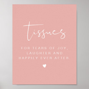 LEAH Lebhaftes Pastel Pink Tissue Wedding Sign Poster