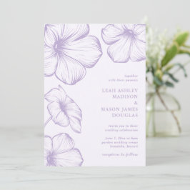 Leah Lilac Floral Elegant Wedding Einladung
