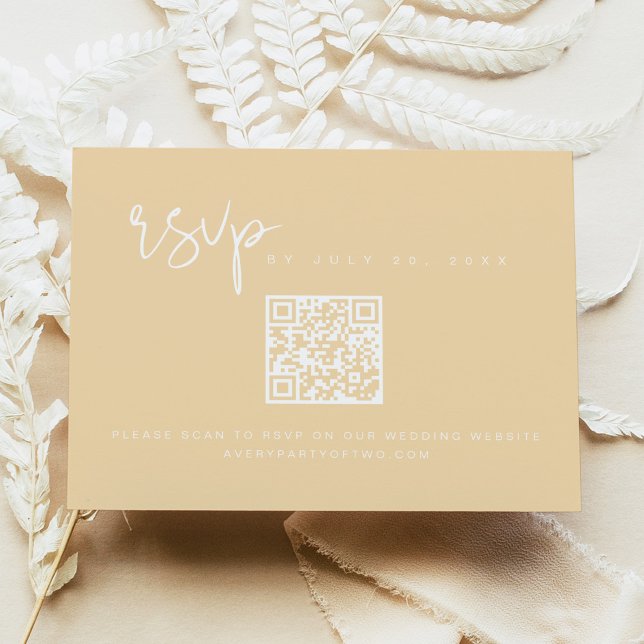 LEAH Pastel Butter Yellow QR Code RSVP Karte (Von Creator hochgeladen)