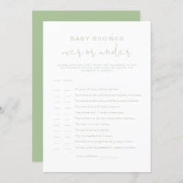 LEAH Pastel Green Over under Baby Showgame Einladung