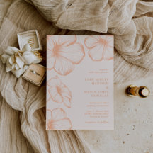 Leah Peach Floral Elegant Wedding