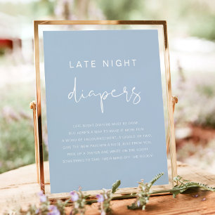 LEAH Vibranly Pastel Blue Late Night Diapers Game Poster