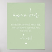 LEAH Vibrann Spring Pastel Funny Open Bar Sign