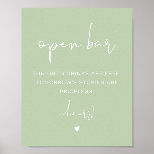 LEAH Vibrann Spring Pastel Funny Open Bar Sign Poster (Vorne)