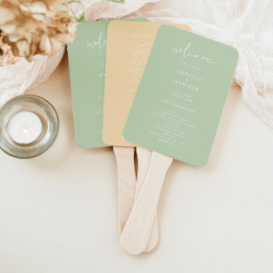 LEAH Vibrannt Pastel Wedding Program Hand Fan Fächer