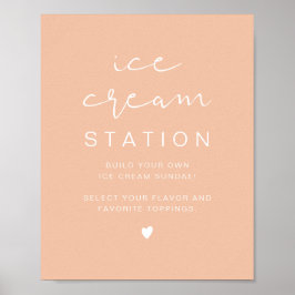 LEAH Vibrannte Pastel Orange Niedlich Ice Cream St Poster