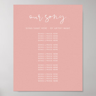 LEAH Vibrannte Pastel Pink Wedding Song Texte Poster