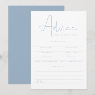 LEAH Vibrant Blue Baby Advice and Predictions Card Einladung