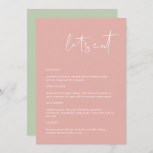 LEAH Vibrant Pastel Pink essen wir Menü Menükarte