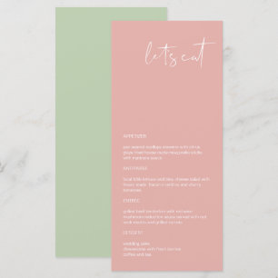 LEAH Vibrant Pastel Pink Frühling essen Speisekart Menükarte