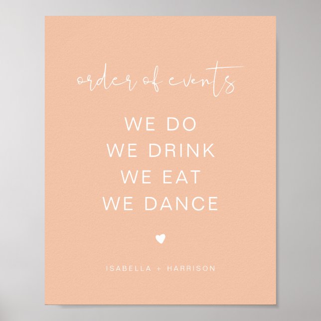 LEAH Vibrant Pastel Wedding Order of Events Poster (Vorne)