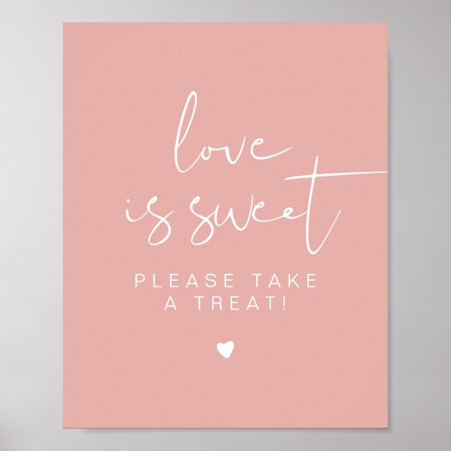LEAH Vibrant Pink Liebe ist Sweet Leckerei Gefalle Poster (Vorne)