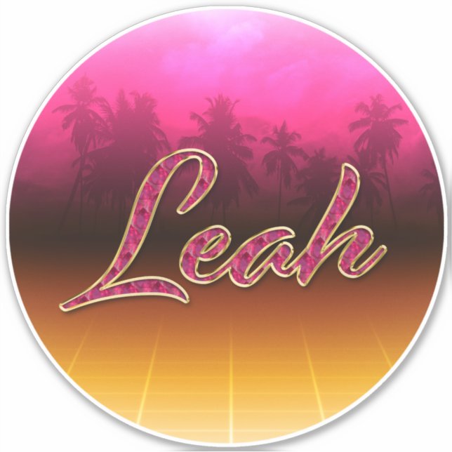Leah Vorname Name golden pink Aufkleber Sticker (Vorderseite)