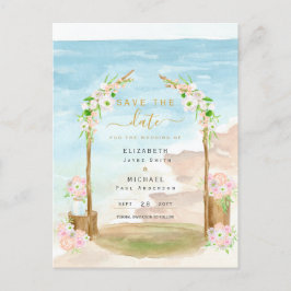 LeahG Beach Coastal Zielort Rett Einladung Postkarte