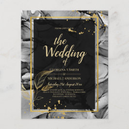 LeahG® Black Gold Alkohol Tinte Wedding INVITE