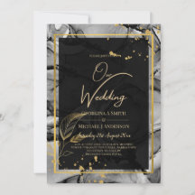 LeahG® Black Gold Alkohol Tinte Wedding INVITE