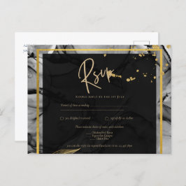 LeahG® Black Gold Alkohol Tinte Wedding INVITE Postkarte