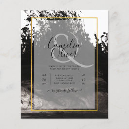 LeahG Black Gold INK Abstrakt Wedding Einladung Flyer