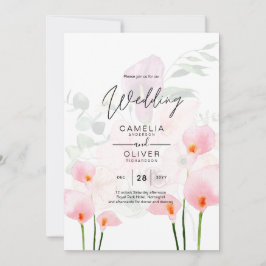 LeahG Blush Pink Calla Lily Wedding Einladung Flor