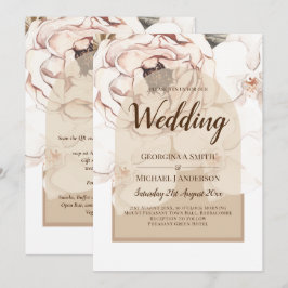 LeahG Blush Pink Champagne Floral Wedding Einladun Einladung