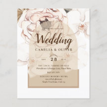 LeahG Blush Pink Champagne Floral Wedding Einladun