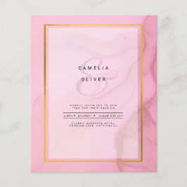 LeahG Blush Pink Gold INK Ombre Wedding INVITE Flyer