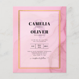 LeahG Blush Pink Gold INK Ombre Wedding INVITE Flyer