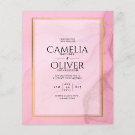 LeahG Blush Pink Gold INK Ombre Wedding INVITE Flyer