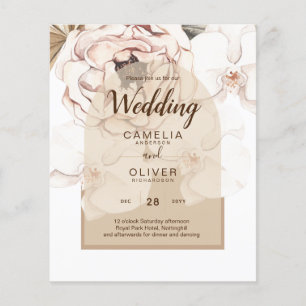 LeahG Blush Rosa Champagner Floral Hochzeitseinlad Flyer