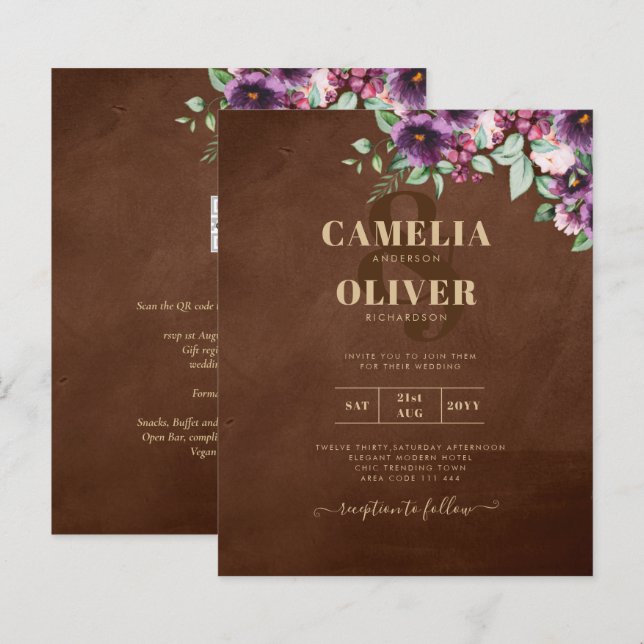 LeahG Brown Berry Plum Lila Wedding Herbst (Vorne/Hinten)