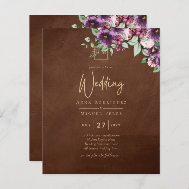 LeahG Brown Berry Plum Lila Wedding Herbst (Vorne/Hinten)