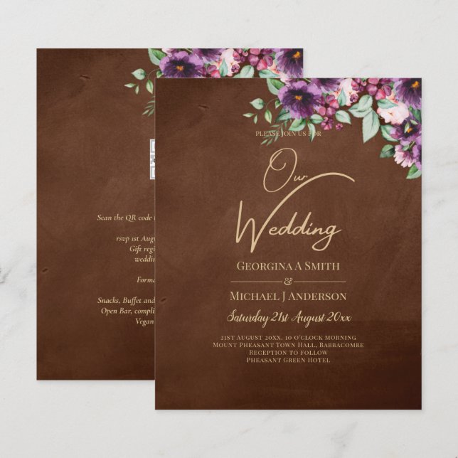 LeahG Brown Berry Plum Lila Wedding Herbst (Vorne/Hinten)