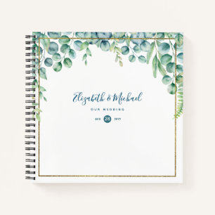 LeahG BUDGET Eukalyptus Greenery Wedding Gästebuch Notizbuch