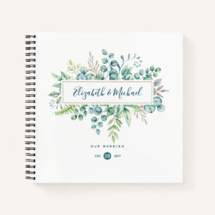 LeahG BUDGET Eukalyptus Greenery Wedding Gästebuch Notizbuch